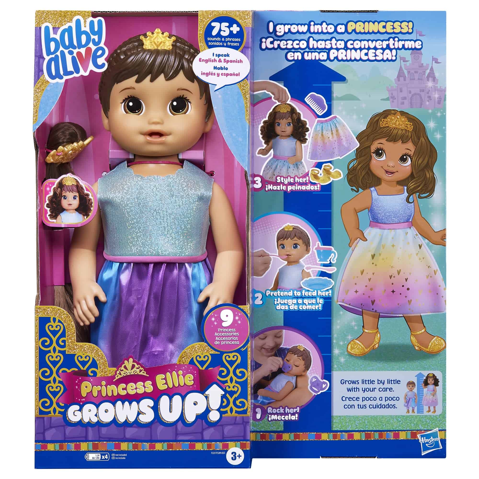 Baby Alive Princess Ellie Grows Up! Muñeca Interactiva con
