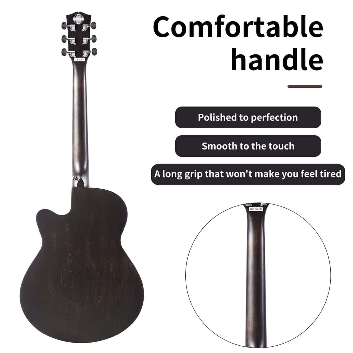 Guitarra Acústica Soldin de 40 Pulgadas Premium con Tapa de - Imagen 6