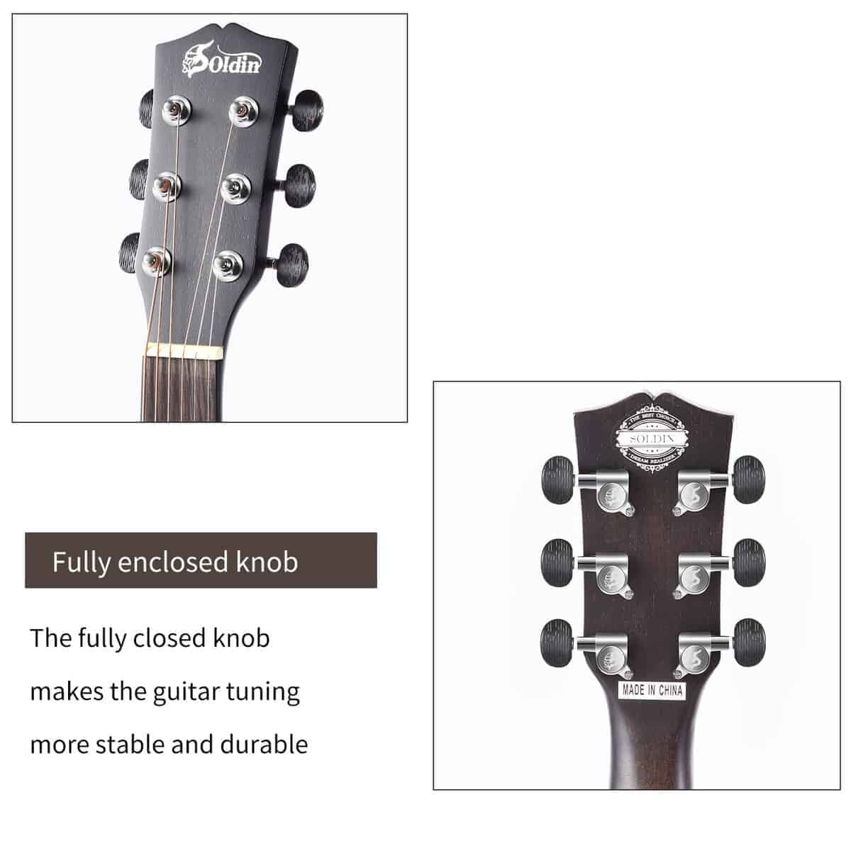 Guitarra Acústica Soldin de 40 Pulgadas Premium con Tapa de - Imagen 4