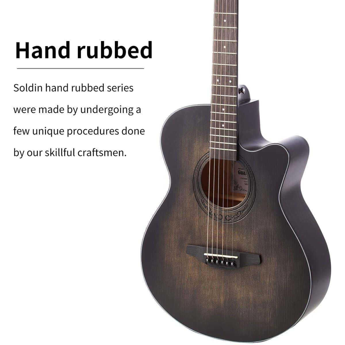 Guitarra Acústica Soldin de 40 Pulgadas Premium con Tapa de - Imagen 8