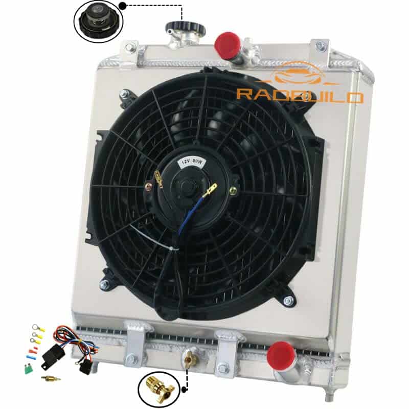 Radiador de Aluminio de 2 Filas RadBuild + Protector +