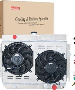 HonorPower Radiador de 3 Filas + 2 Ventiladores de 12" con