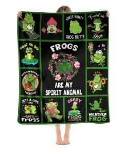 Manta de Lana Divertida con Diseño de Sapo - Súper Suave y