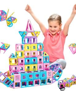 MAGBLOCK Baldosas Magnéticas con 2 Autos-156 Piezas Set de