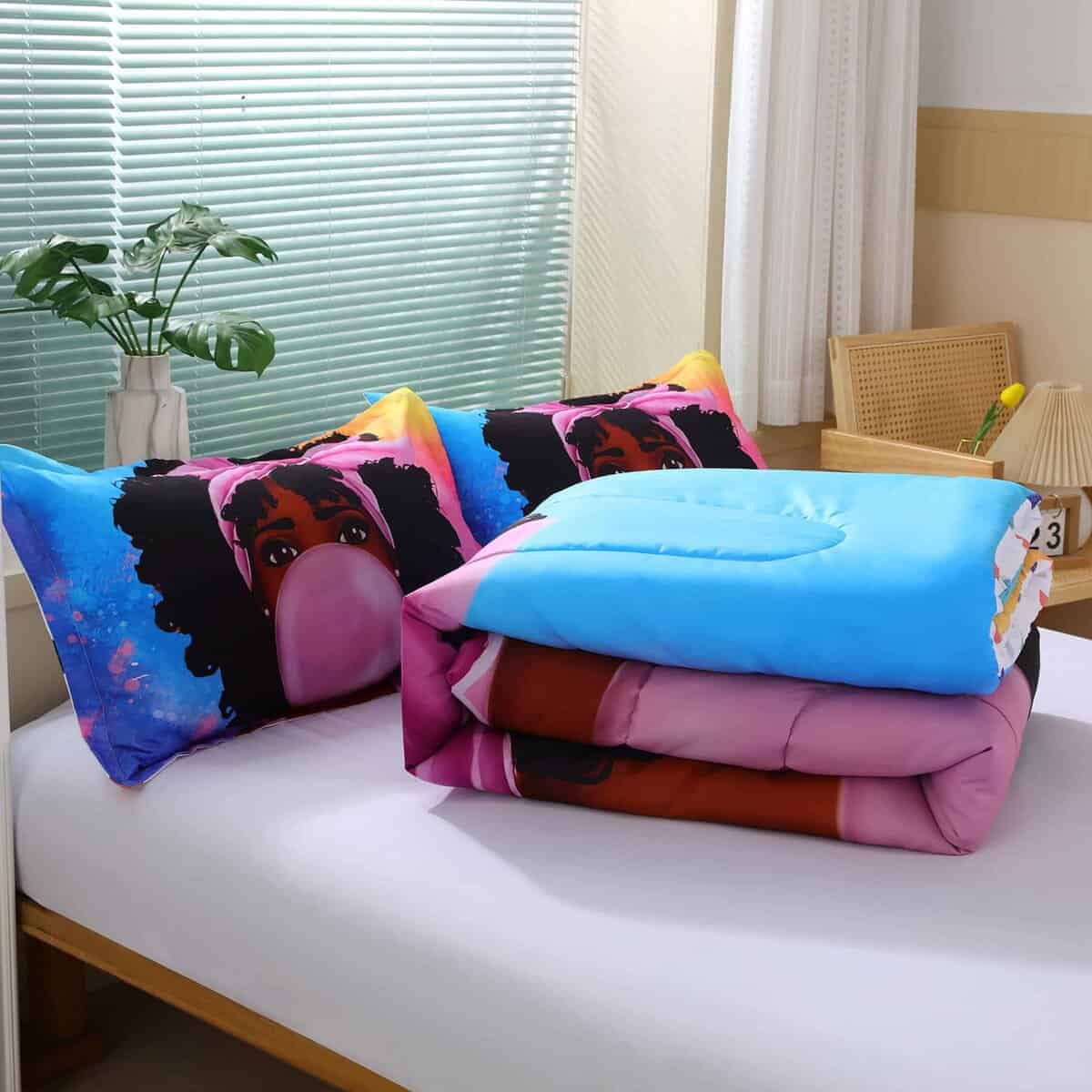 Suncloris Juego de Colcha para Cama Queen Africana Negra - Imagen 9