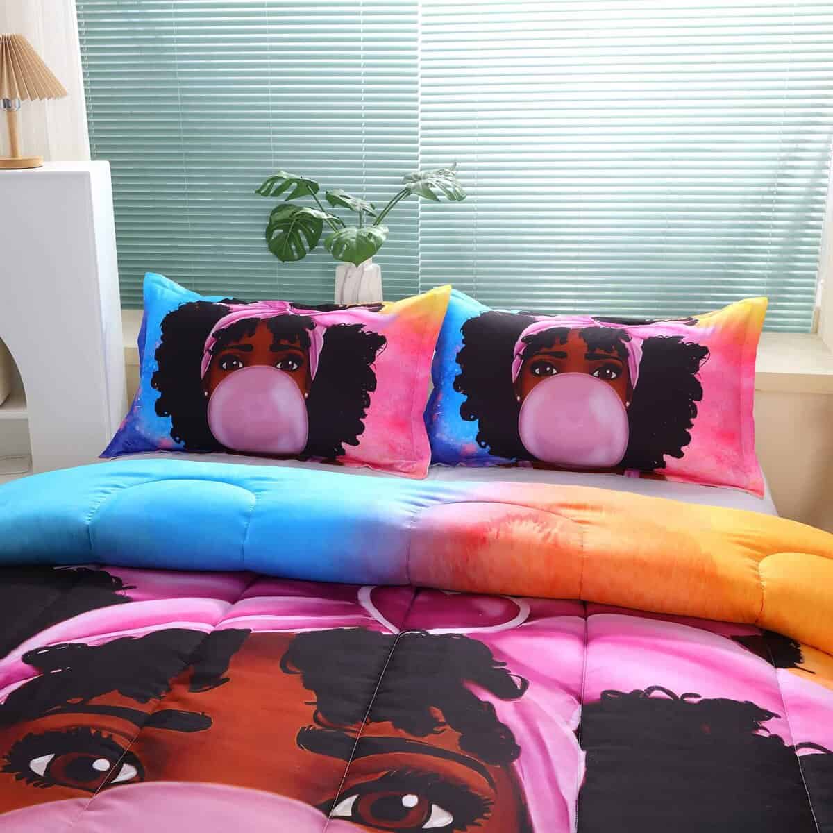 Suncloris Juego de Colcha para Cama Queen Africana Negra - Imagen 8
