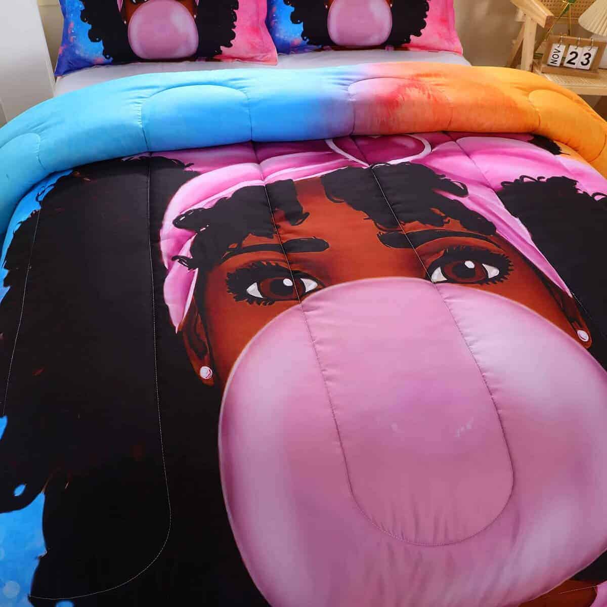 Suncloris Juego de Colcha para Cama Queen Africana Negra - Imagen 6