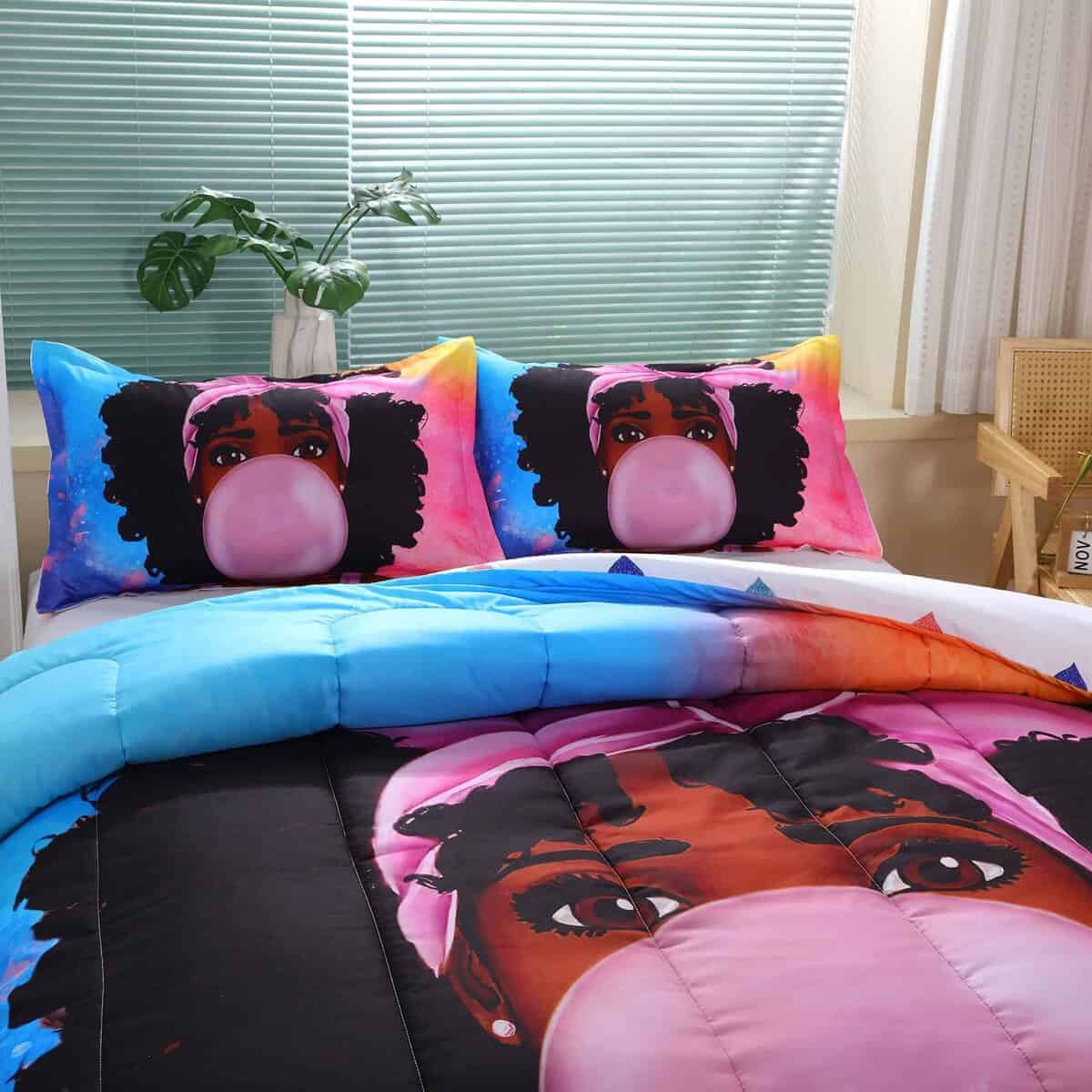 Suncloris Juego de Colcha para Cama Queen Africana Negra - Imagen 5
