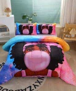 Suncloris Juego de Colcha para Cama Queen Africana Negra