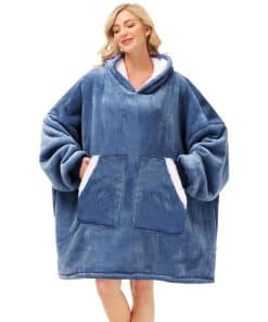 Manta con capucha Kipswiza, sudadera con capucha de franela