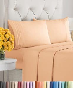 Juego de Sábanas de 4 Piezas Tamaño -Durazno