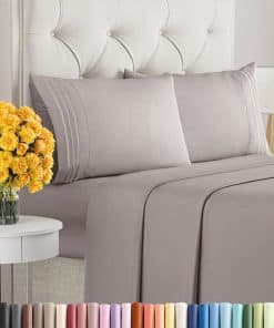 Juego de sábanas tamaño Cal King de 4 -Morado púrpura de car