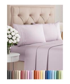 Juego de sábanas Cal King Size de 4 -Lila claro