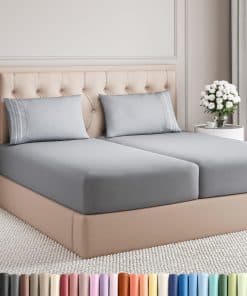 Juego de sábanas tamaño Split King de 5 -Azul Acero