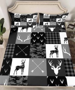 Juego de sábana ajustable con silueta de venado tamaño
