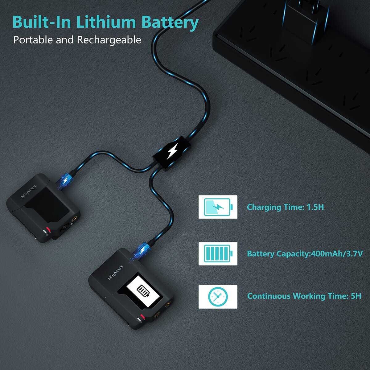 Micrófono inalámbrico de solapa KIMAFUN para cámara, - Imagen 7