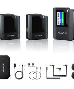 Micrófono Lavalier Dual Inalámbrico KIMAFUN para Cámara,