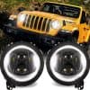 Faros LED de 9 pulgadas con Halo DRL para Wrangler JL 2018
