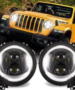 Faros LED de 9 pulgadas con Halo DRL para Wrangler JL 2018