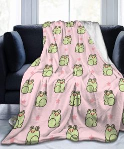 Manta de Ranas Kawaii Linda, Manta de Franela Esponjosa y