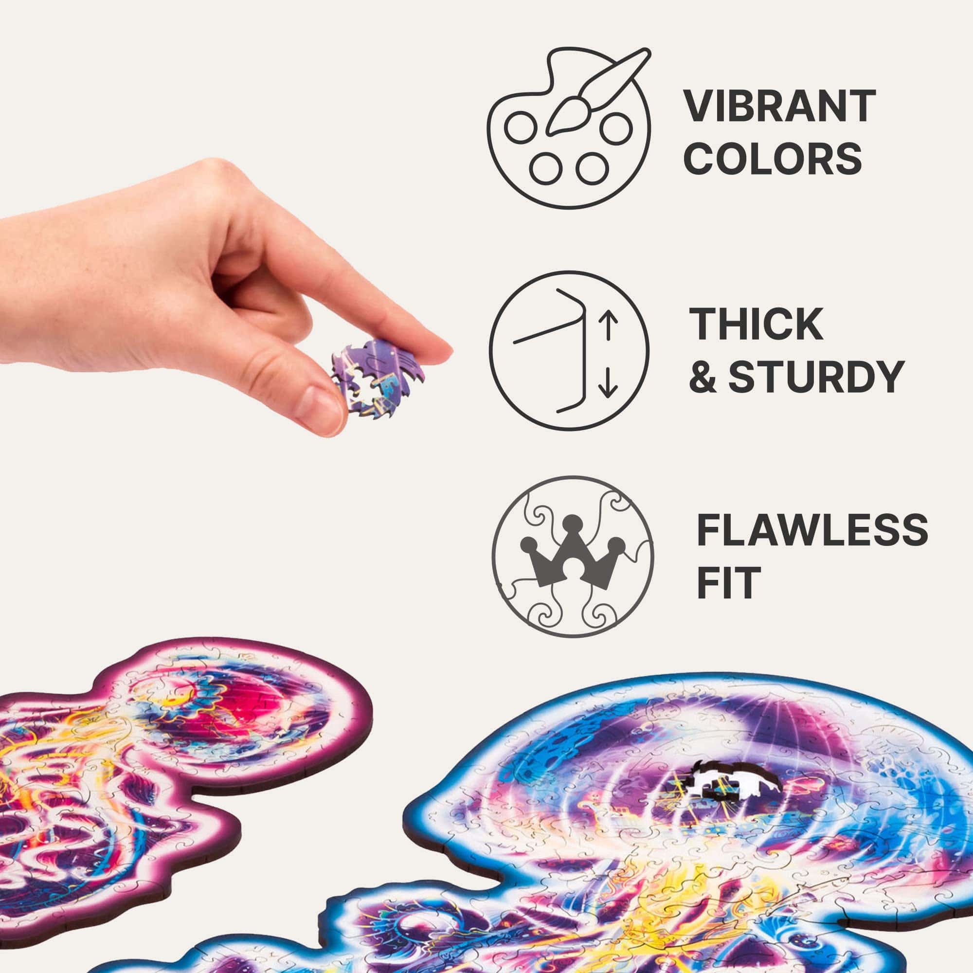 Rompecabezas de madera original UNIDRAGON - Medusas - Imagen 8