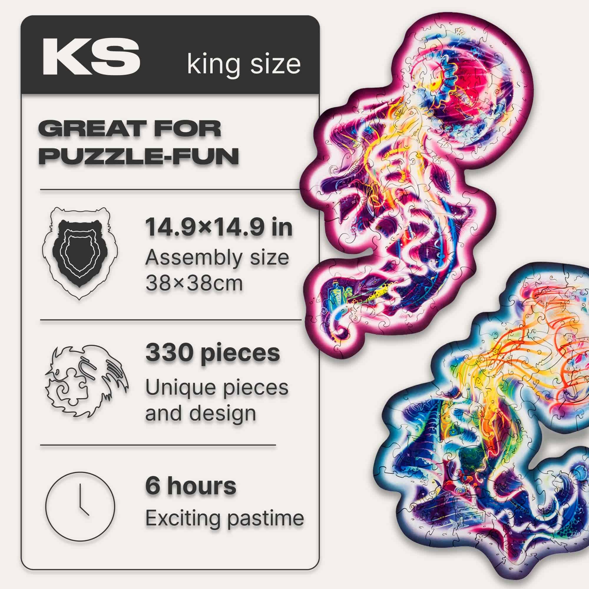 Rompecabezas de madera original UNIDRAGON - Medusas - Imagen 3