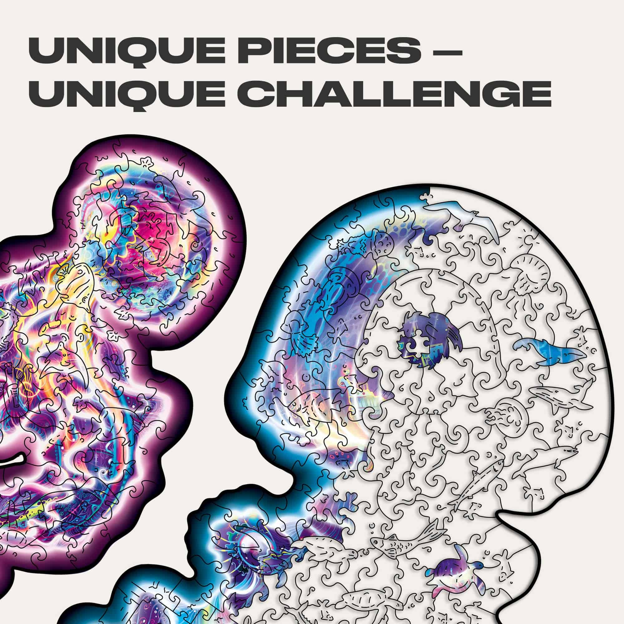 Rompecabezas de madera original UNIDRAGON - Medusas - Imagen 9