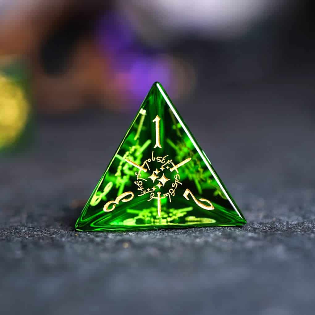 Juego de dados de rol LANGWEI Pretty Green Peridot DND con - Imagen 7