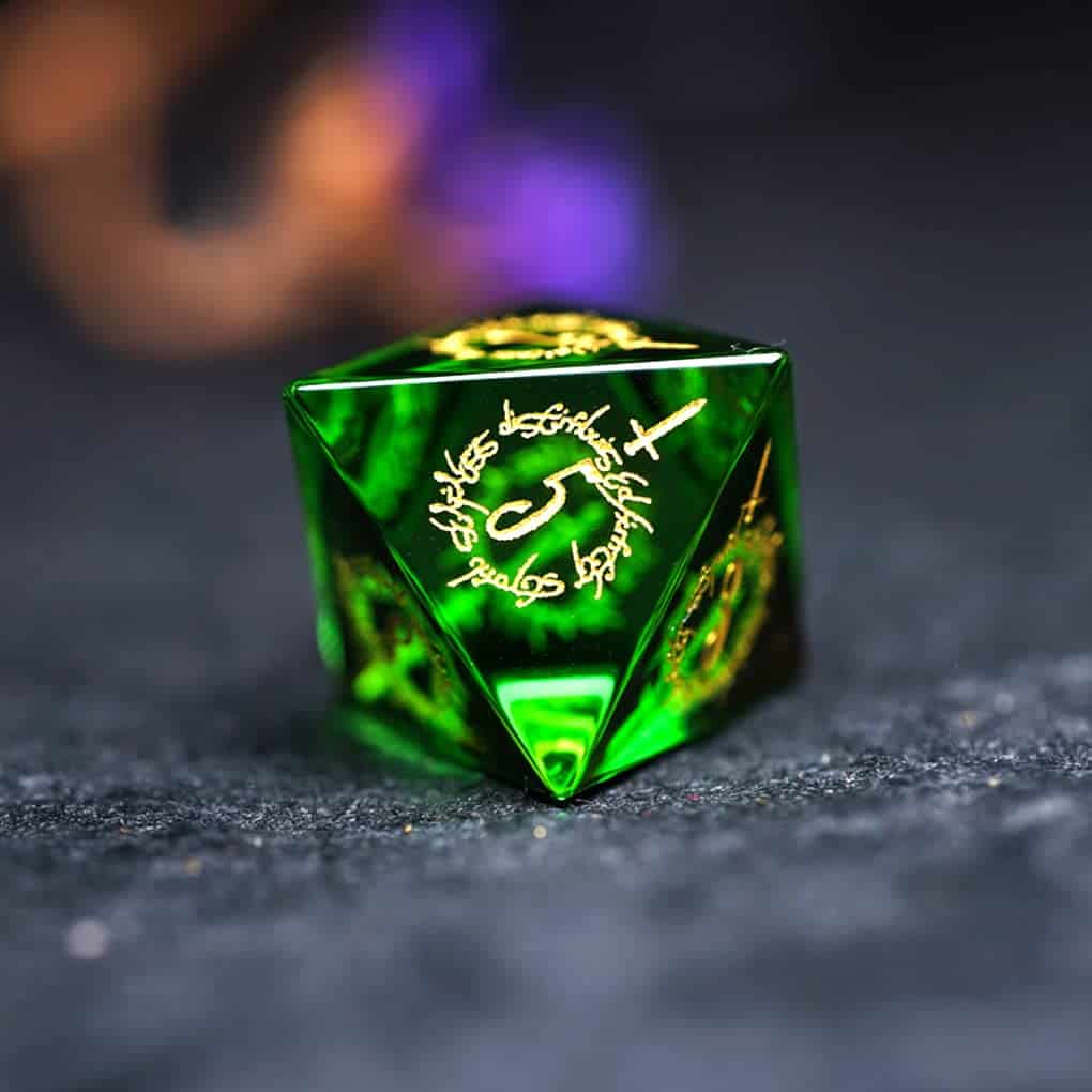 Juego de dados de rol LANGWEI Pretty Green Peridot DND con - Imagen 4