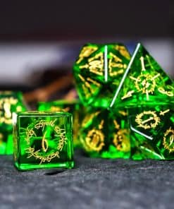 Juego de dados de rol LANGWEI Pretty Green Peridot DND con