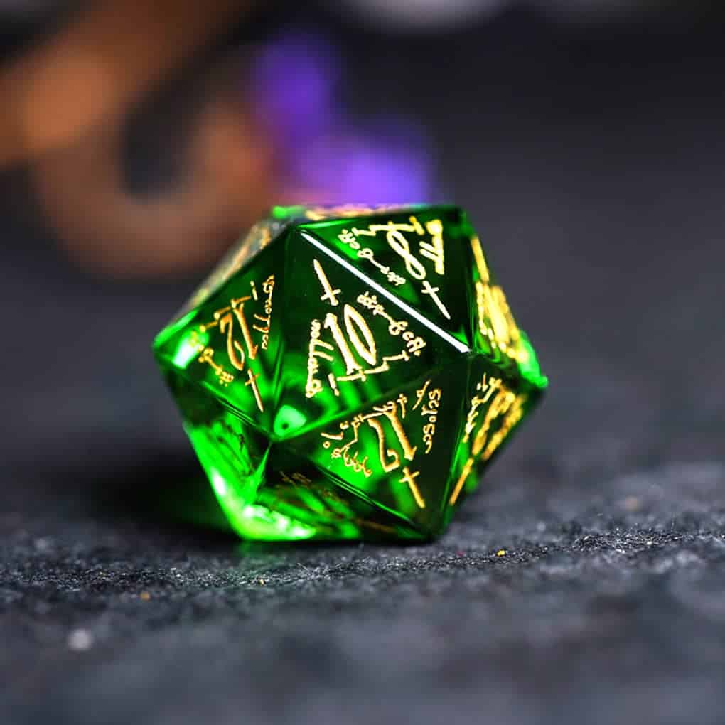 Juego de dados de rol LANGWEI Pretty Green Peridot DND con - Imagen 5