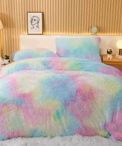 Jameswish Juego de Funda Nórdica de Peluche Esponjoso Súper