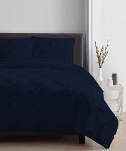 Funda de Edredón Plisada Azul Marino 1 Pieza Súper King
