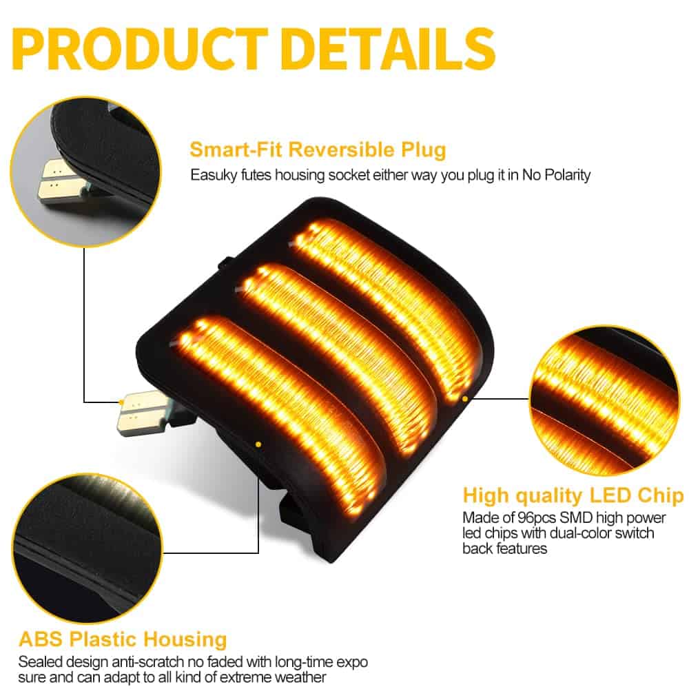 2pcs Luces LED dinámicas para retrovisor lateral Ford Luz - Imagen 5