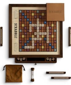 Scrabble Heirloom Edition con Rotativo Gabinete de Madera