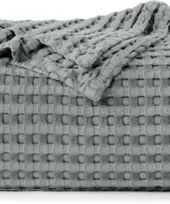 Manta de algodón 100% en waffle color gris fresco 300 GSM