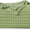Manta de Algodón tipo Waffle 100% de Utopia Bedding Verde