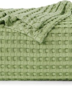 Manta de Algodón tipo Waffle 100% de Utopia Bedding Verde