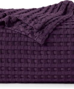 Manta de Algodón Utopia Bedding Plum 300 GSM tipo Gofre