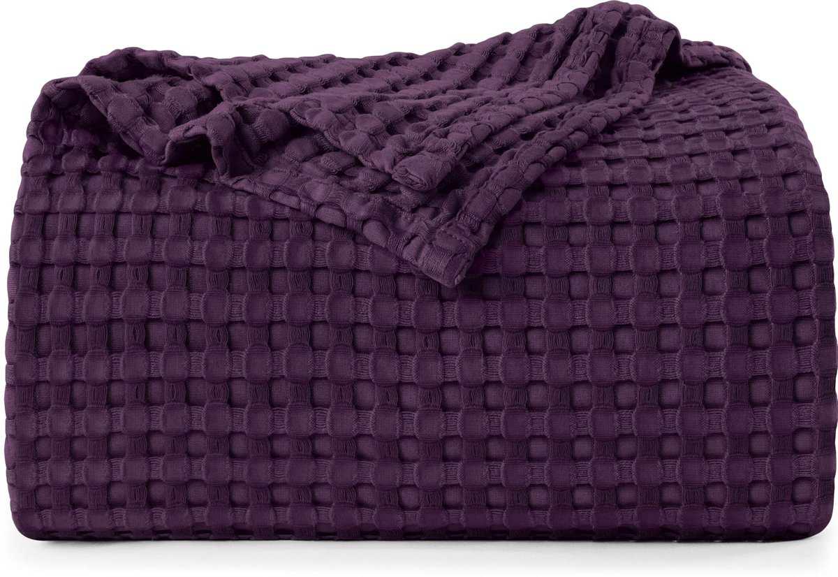 Manta de Algodón Utopia Bedding Plum 300 GSM tipo Gofre