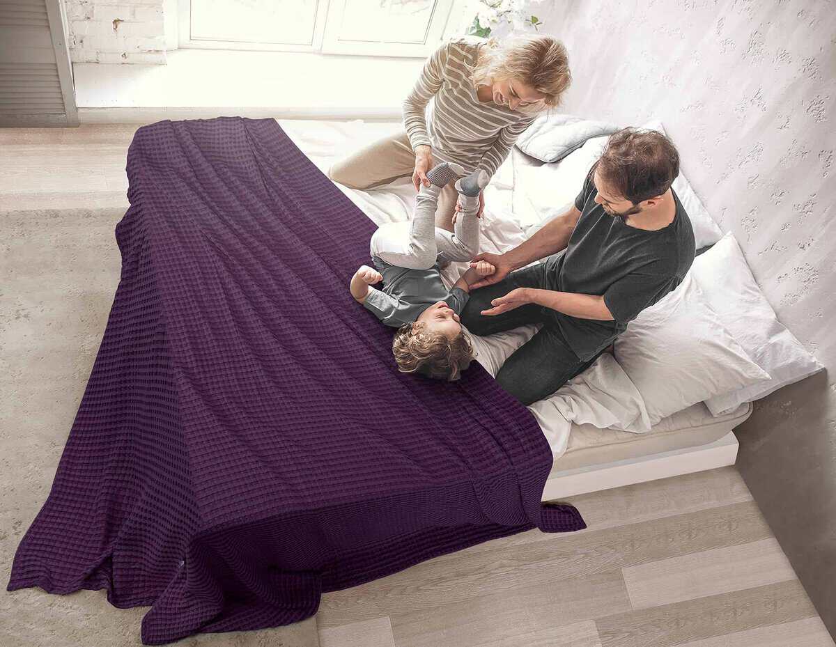 Manta de Algodón Utopia Bedding Plum 300 GSM tipo Gofre - Imagen 8