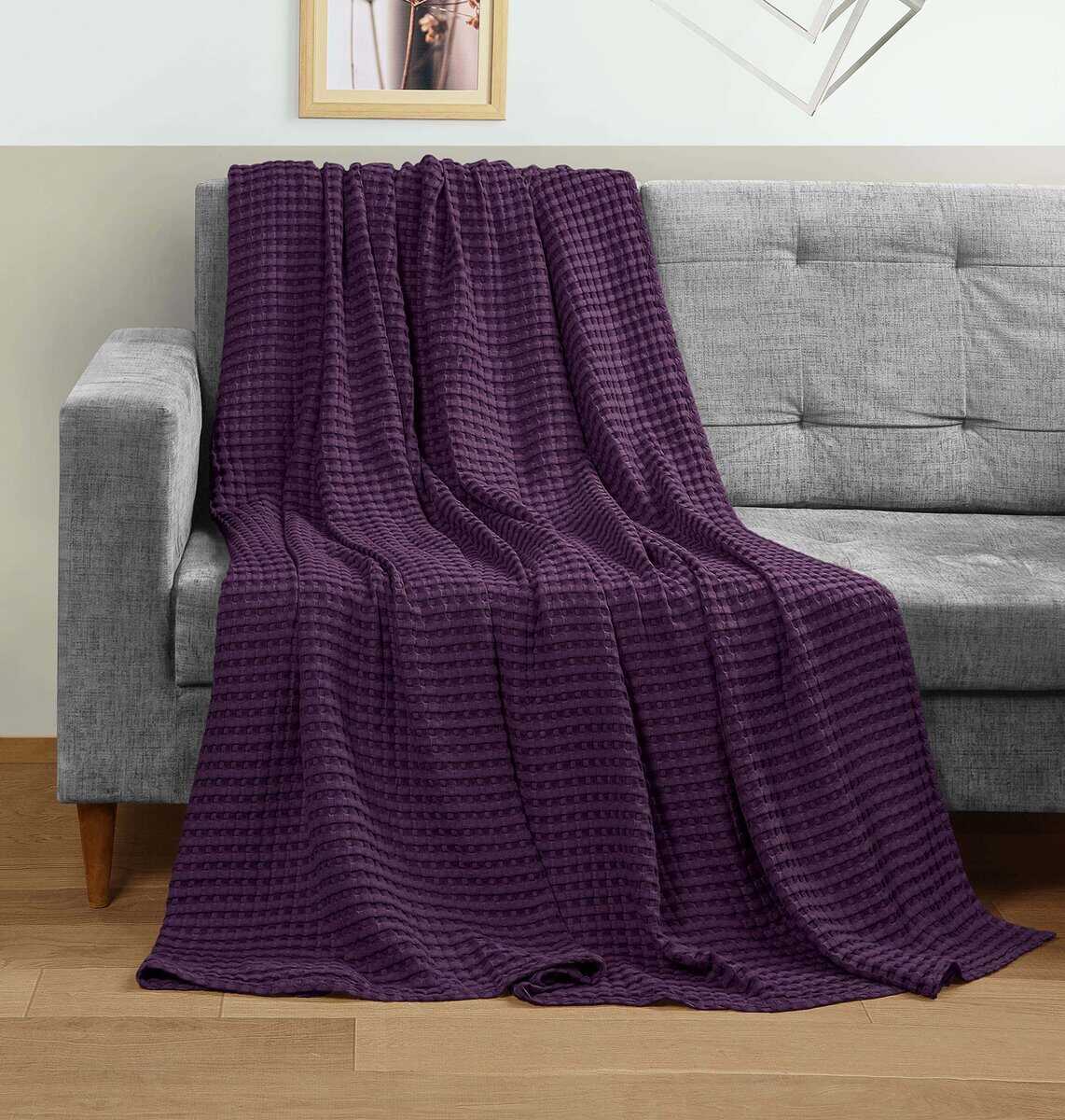 Manta de Algodón Utopia Bedding Plum 300 GSM tipo Gofre - Imagen 5