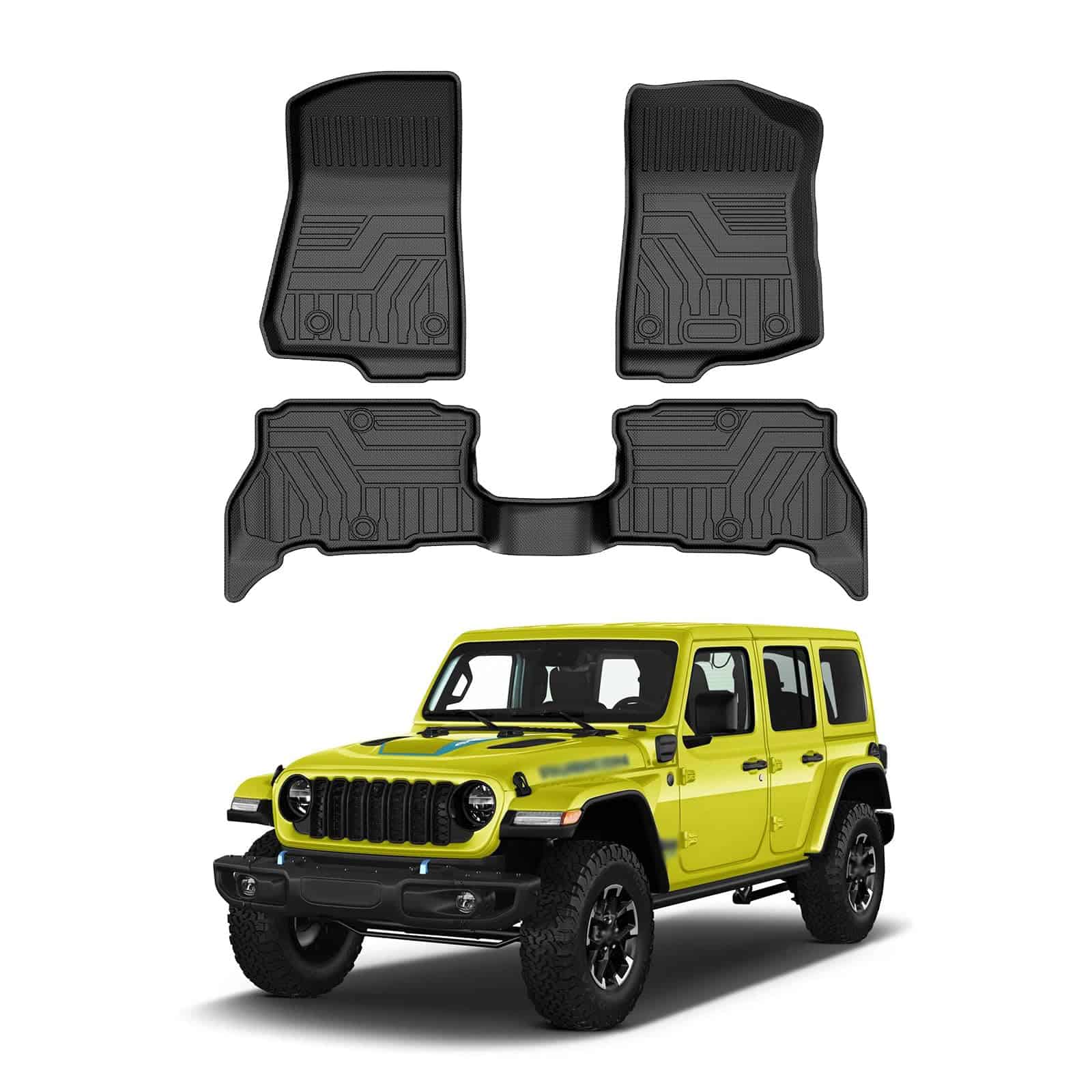 Tapetes de Piso Mixsuper para Jeep Wrangler 4XE 2021-2024