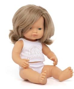 Muñeca Miniland 15'' Cabello Rubio Sucio Caucásica (Caja) -