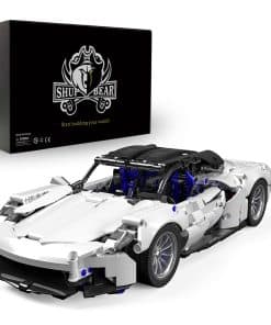 Juego de construcción de automóvil de carreras blancas