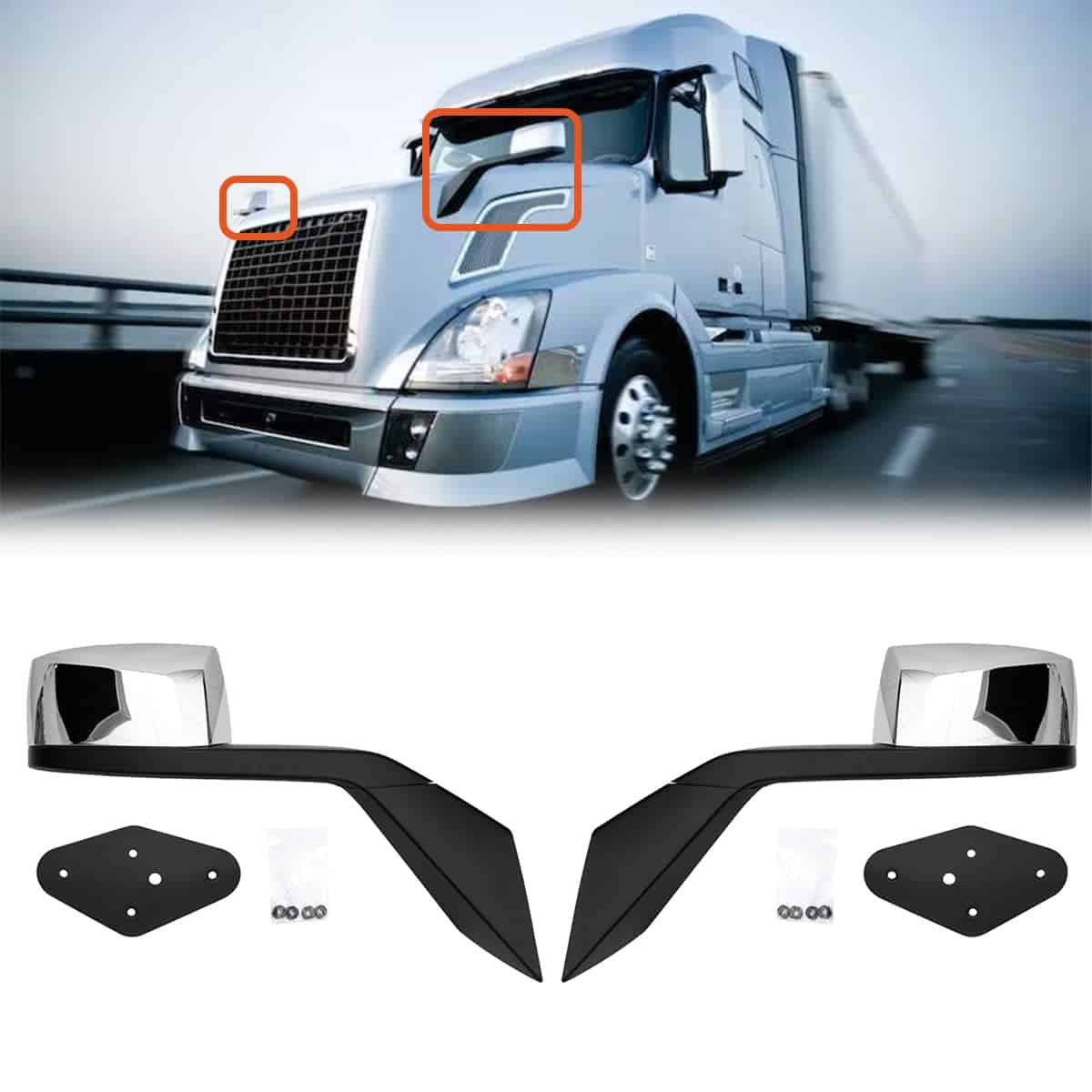 Espejo de capó SEPEY para VOLVO VNL, Lado del Conductor y