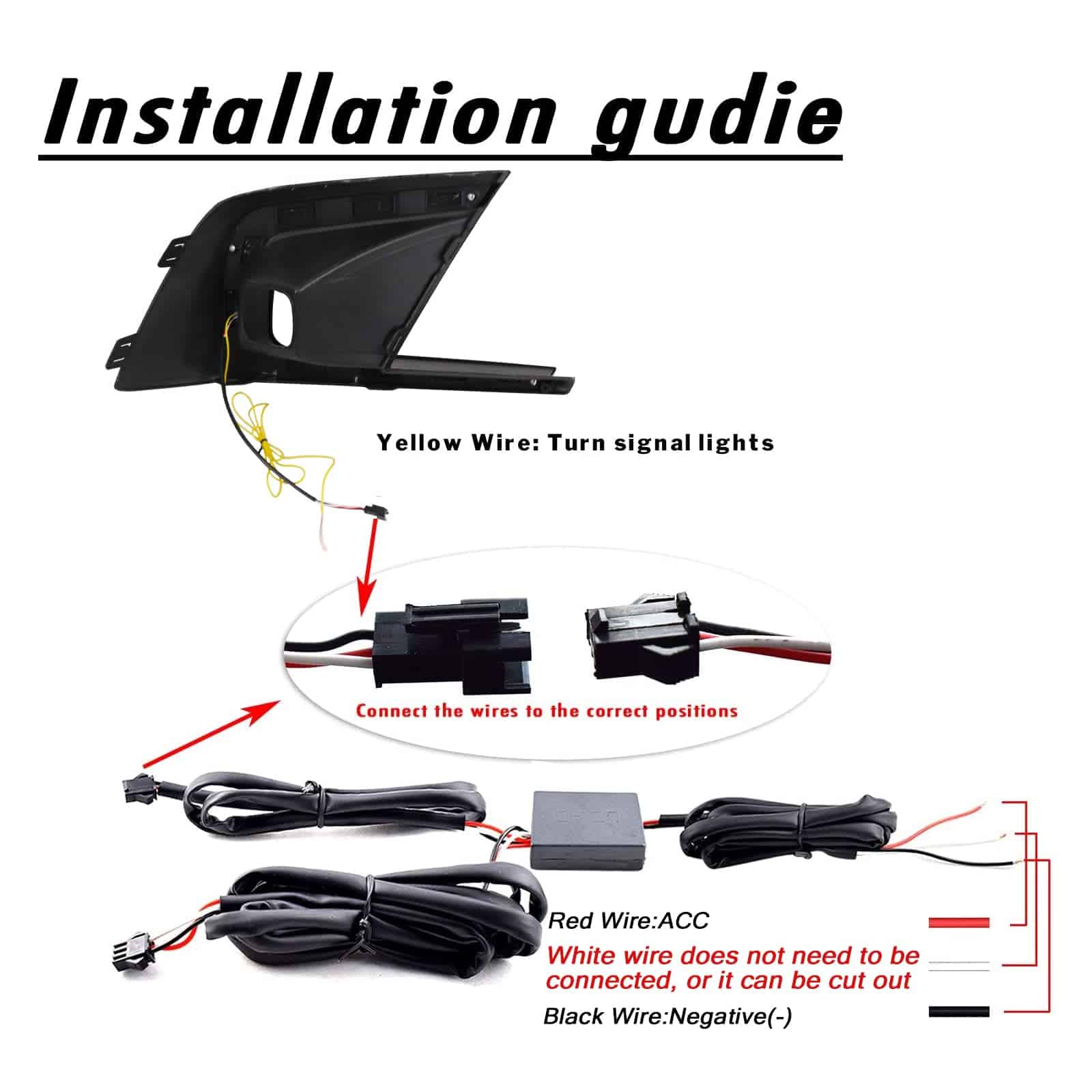GEEGEETOP Faro de Niebla Delantero LED Blanco/Ámbar con - Imagen 3