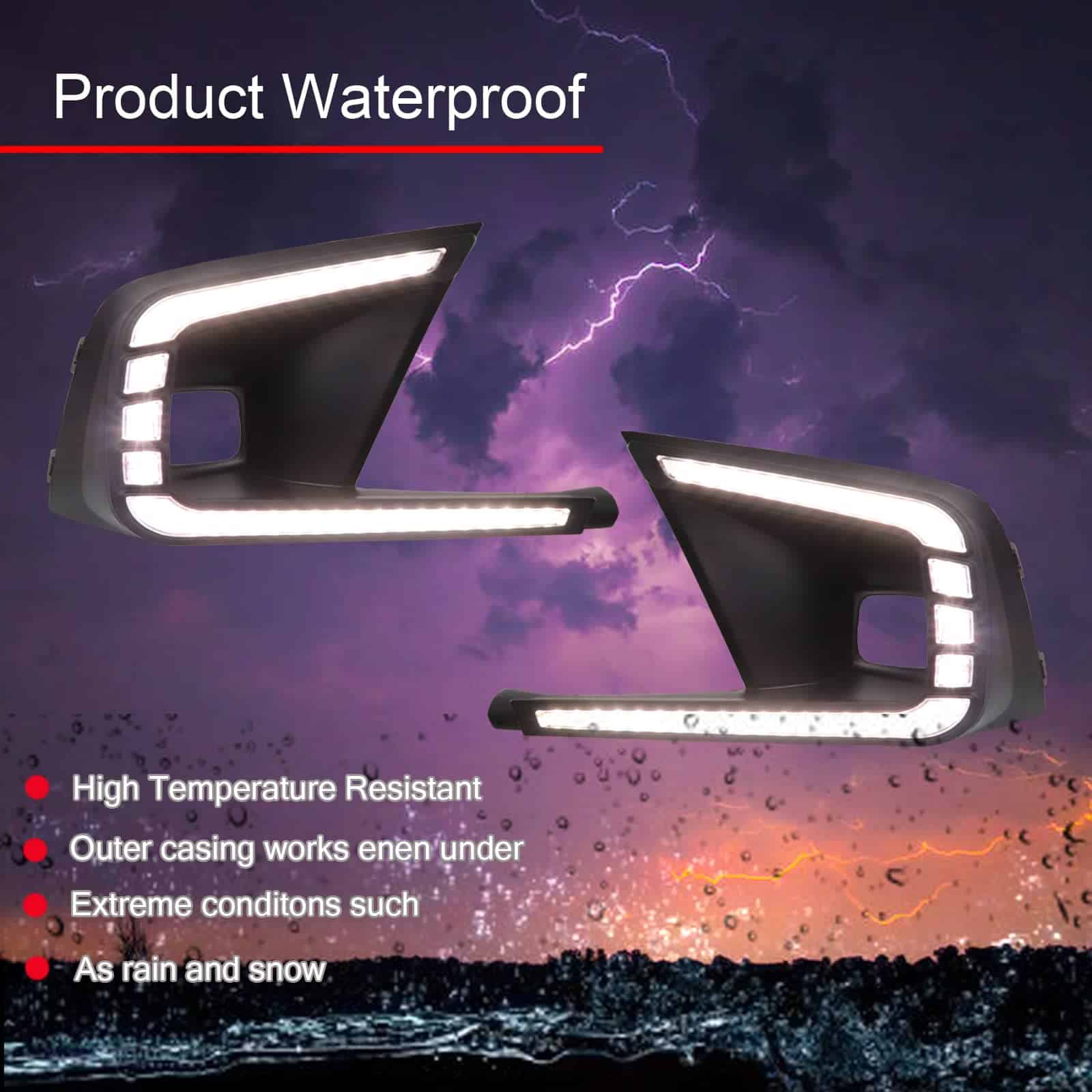 GEEGEETOP Faro de Niebla Delantero LED Blanco/Ámbar con - Imagen 6