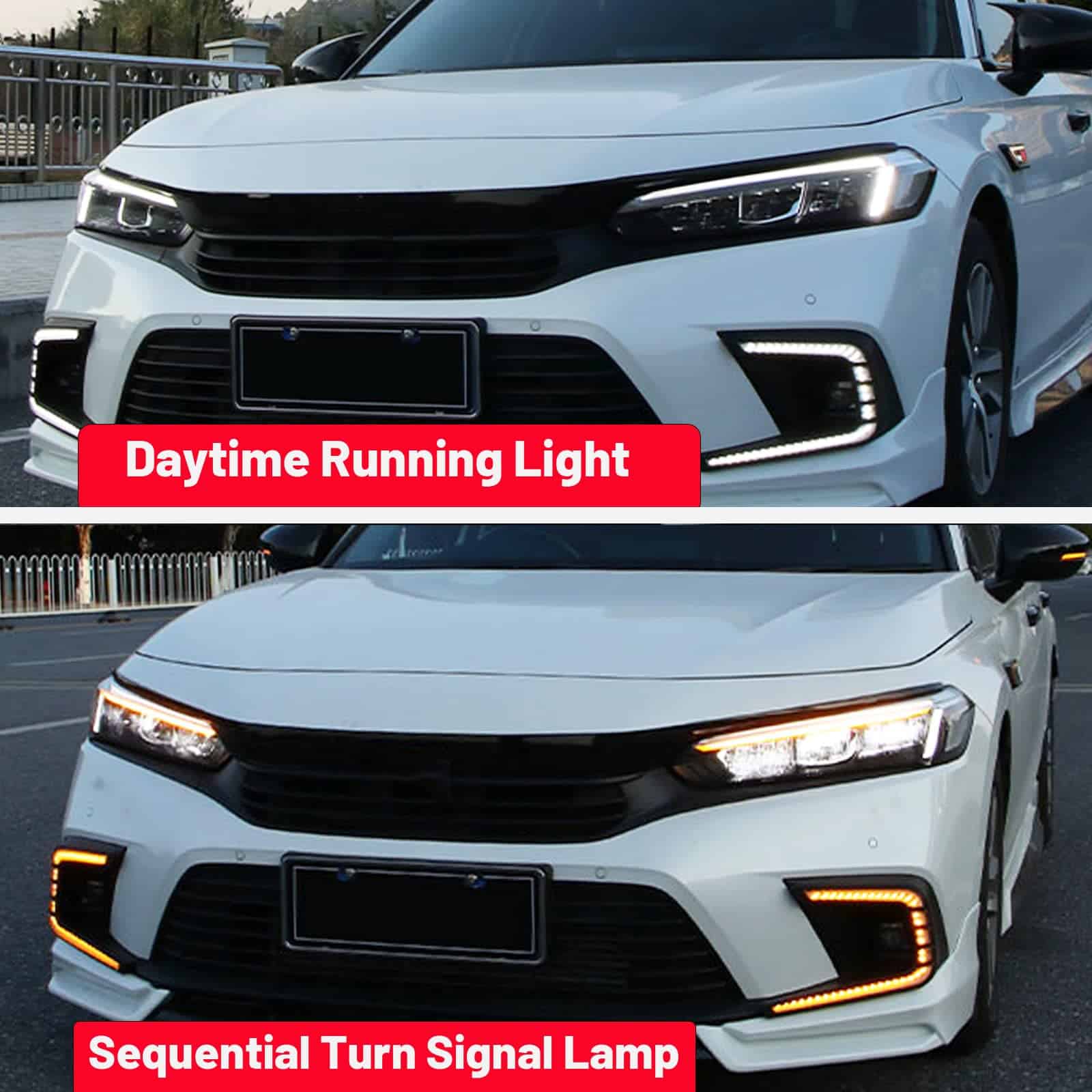 GEEGEETOP Faro de Niebla Delantero LED Blanco/Ámbar con - Imagen 5