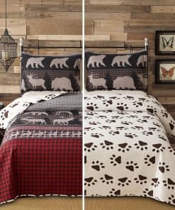 Juego de edredones rústicos para cama tamaño King 3 piezas,